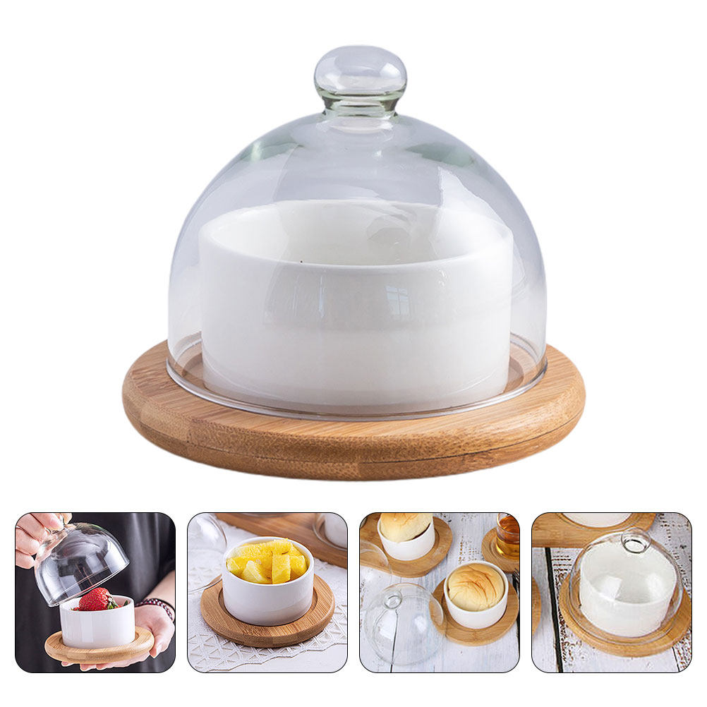 Ceramic Salad Bowl Set with Cl - огляд і ціна Plastic Dome Clear