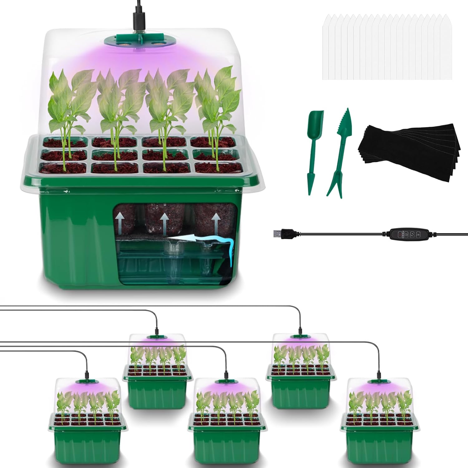 Reusable Plastic 6 Pack 72 Cel - огляд і ціна Humidity Dome Kit