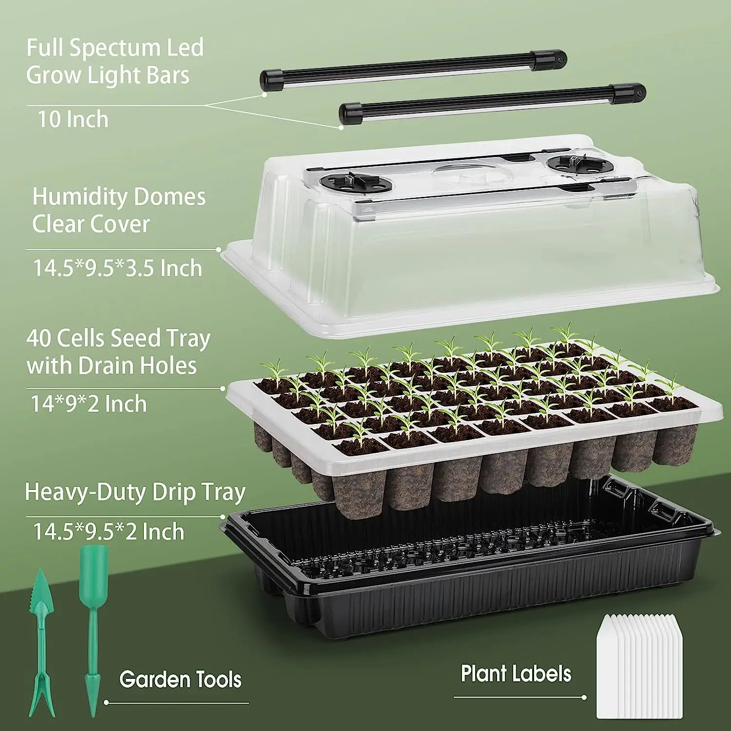 1 Set, Seed Starter Trays With - огляд і ціна Humidity Dome Kit